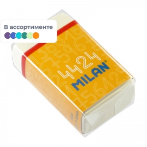 Ластик Milan 4424 (прямоугольный, синтетический каучук, картонный держатель, 39x23x13мм) 1шт. (CMM4424)