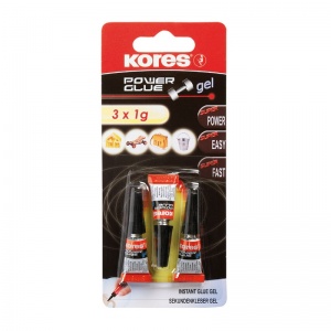 Клей универсальный Kores Power Glue, гель, 1г, 3шт. (26344)